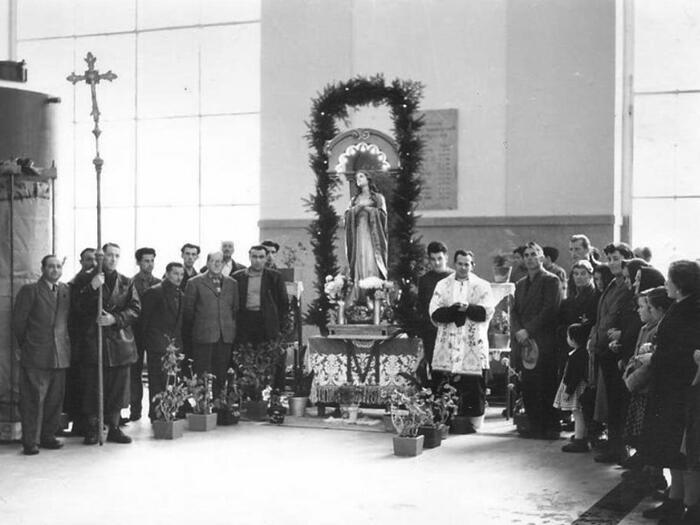 Anni '50 Madonna pellegrina presso la Centrale di Caoria