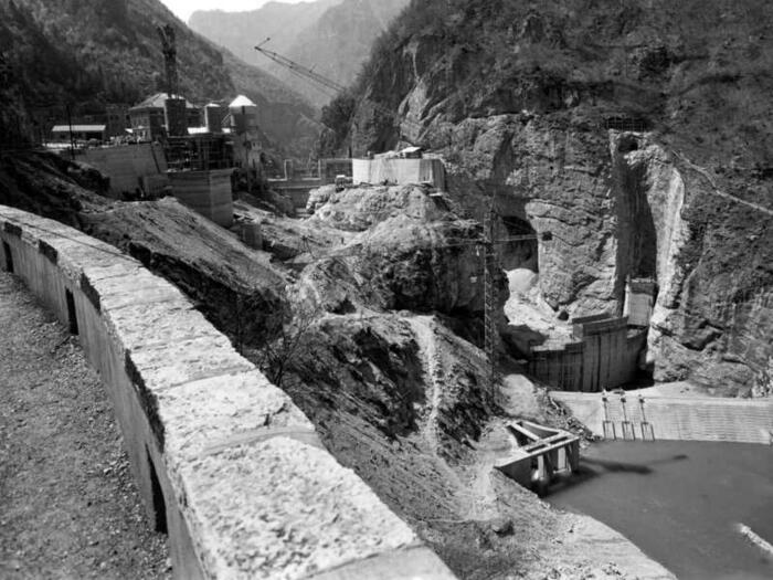 1962 vista sul cantiere della diga