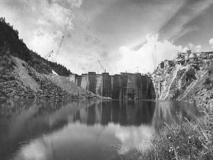 1952 costruzione della diga